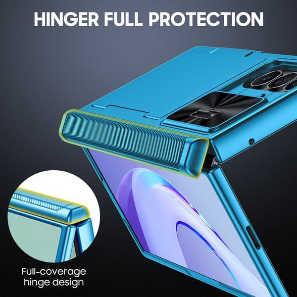 Samsung Galaxy Z Fold 7 Cover, Dobbelt Linsebeskyttelse med Skydbar Multifunktionel Klips, Slankt Design