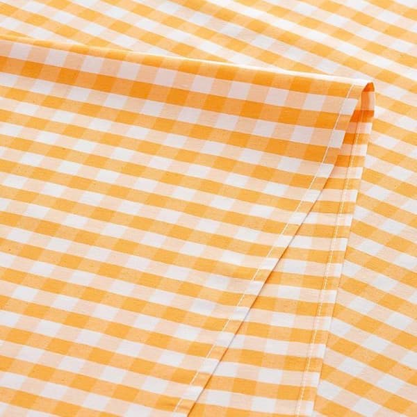 Fläckavvisande duk, ginghammönster, bomullskänsla, 140x180 cm, Citrongul, 180 x 140 cm (Rektangulär)