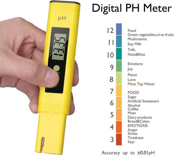 Professionell pH-testare, automatisk kalibreringsfunktion och mätområde 0,00-14,00