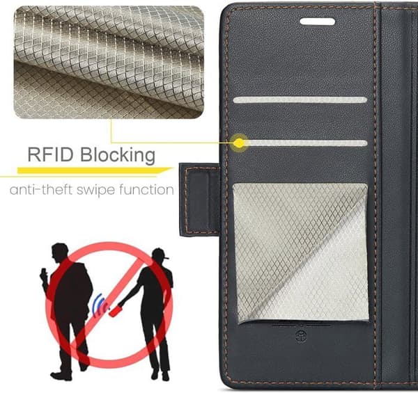 Fodral för Samsung Note 20 Ultra PU-läder plånboksfodral med magnetiska kortfack och RFID-skydd, stöldskyddande folio