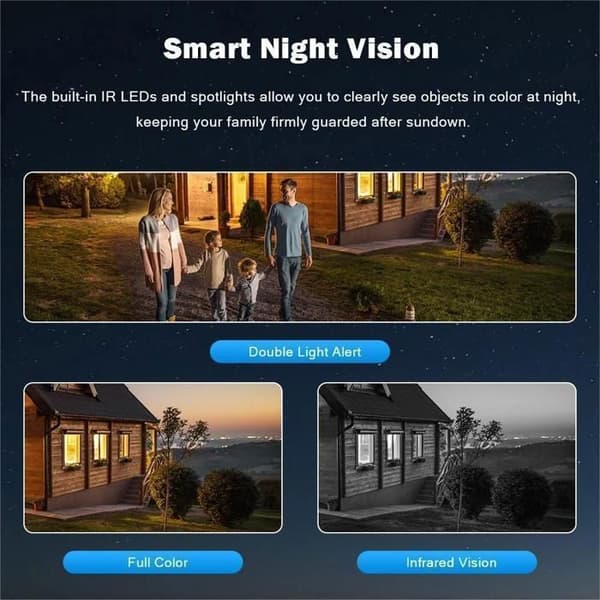 Soldriven Wi-Fi säkerhetskamera, 8MP utomhussäkerhetskamera med automatisk PIR-spårning och PTZ-säkerhetskamera + 32GB SD-kort
