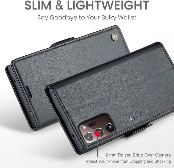 Fodral för Samsung Note 20 Ultra PU-läder plånboksfodral med magnetiska kortfack och RFID-skydd, stöldskyddande folio