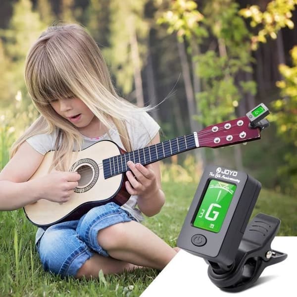 Kromatisk gitarrstämmare och capo - Svart - ABS-plast - CR2032-batteri ingår