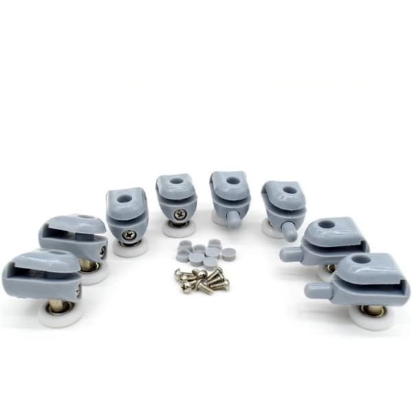 Duschdörrsrulle - Förpackning med 8 - Diameter 23mm - Dubbelrulle - Skruvfäste