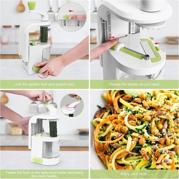 Grönsaksspiralizer - Säker - 4 blad - Spaghettiskärare - Lätt att rengöra - Manuell
