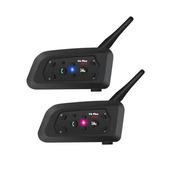Bluetooth Motorcykelintercom - V6 Plus - 2-pack - Trådlös kommunikation - Vattentät