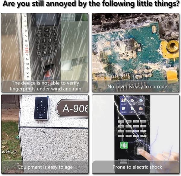 Vattentätt metallskydd för dörrklocka, dörrlås, intercom, regnskydd för utomhusdörrklocka - Skyddar enheten