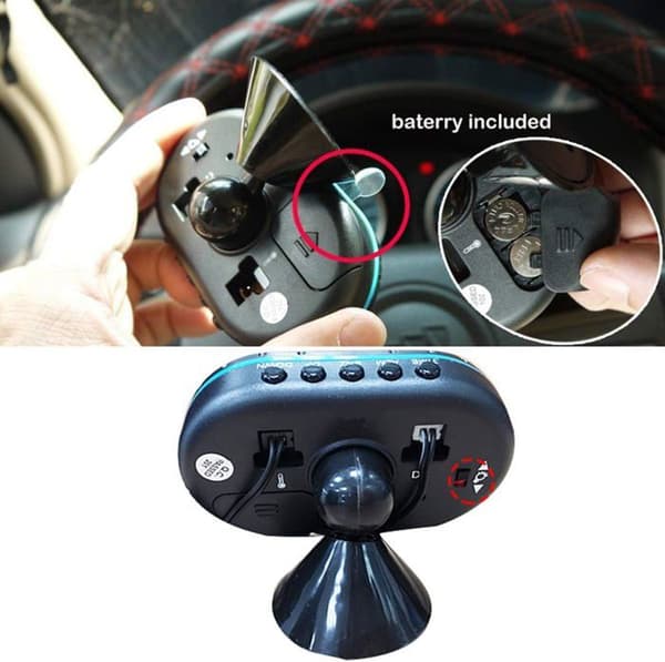 Biltermometer Digital Elektronisk Klocka för Automatiska Fordon Dubbel Temperatur Voltmeter Mätare