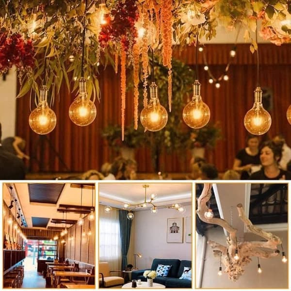 8-pack E27 G80 4W LED-glödlampor, retro Edison-stil bruna glaslampor, 2700K varmvit, ej dimbar