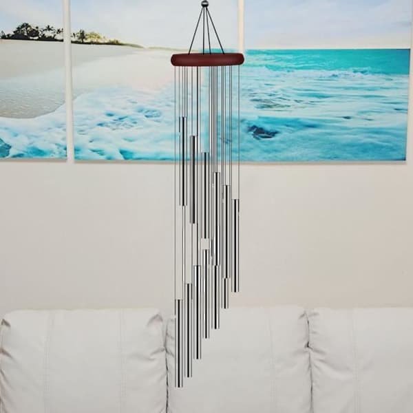 ZERONE Metallvindspel - 12 rör av aluminiumlegering - Vit