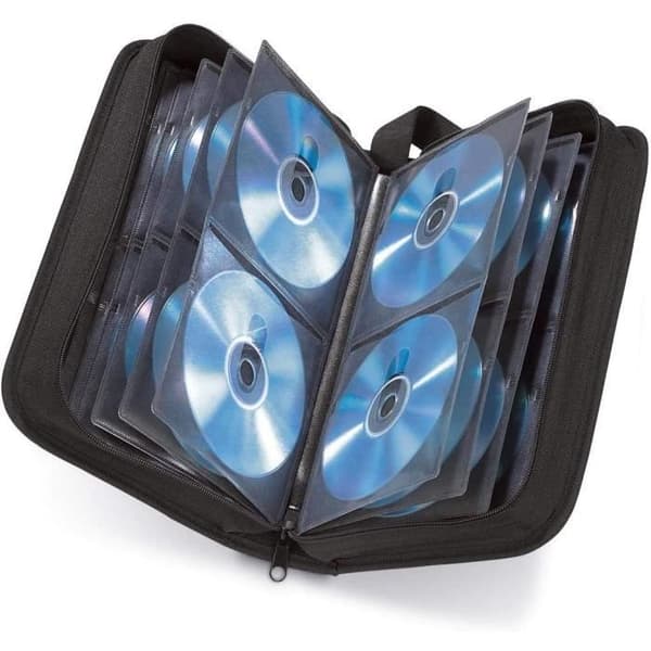 CD-opbevaringsetui, mappe til 80 CD'er/DVD'er/Blu-rays, opbevaringsmappe, bæretasker, pladsbesparende til kontor, stue