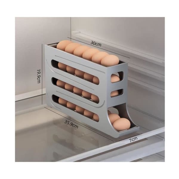 Äggdispenser - 4-vånings ägglåda - Bekväm förvaring - Kompakt design - För kylskåp