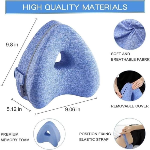 Memory foam-kudde för ischias, rygg, höfter, leder, ben - Blå