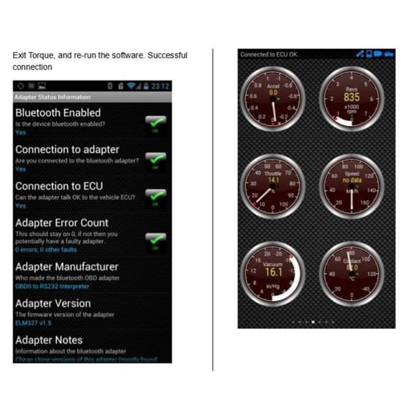 OBD2 Diagnostikskannerverktyg - ELM327 - Bluetooth - Android-kompatibel - Universal - Svart