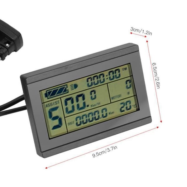 LCD-instrument - Vandtæt - Kompatibelt med 24V-36V-48V - Baggrundsbelyst display