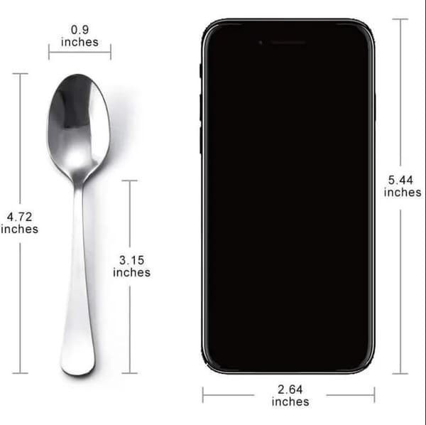 Kaffeskedar - Rostfritt stål - Set om 12 - 12cm - Hållbara - Tål maskindisk