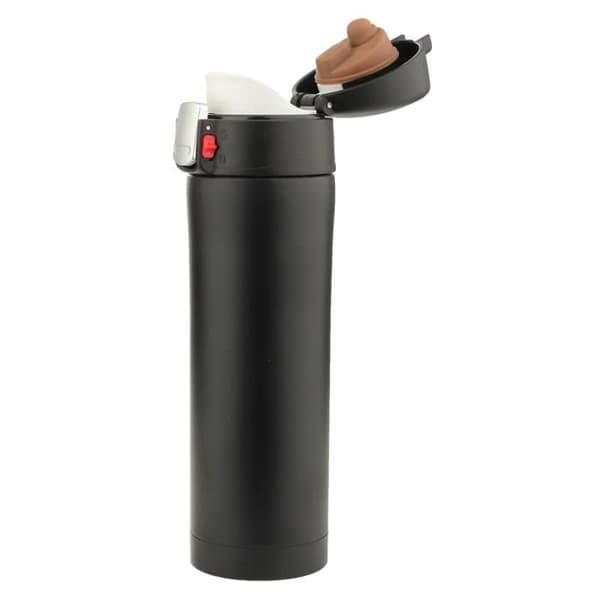 TEMPSA 500ml Termokande til te, isoleret krus i rustfrit stål, kaffekop, vandflaske, 12 timer, sort, 500ml