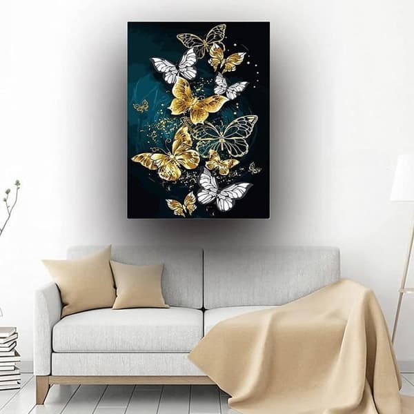 5D DIY Diamantmålning - Full Strass Diamantmålning - Djur - Rektangulär Duk 30x40cm Svart