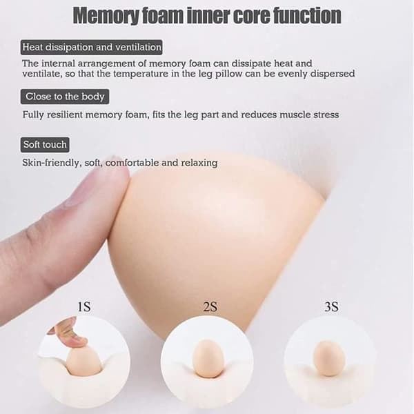 Memory foam-kudde för ischias, rygg, höfter, leder, ben - Blå