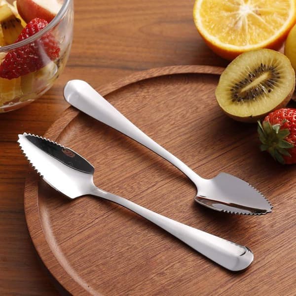 Grapefruktskedar - Set om 6 - Rostfritt stål - Tandade - Mångsidiga