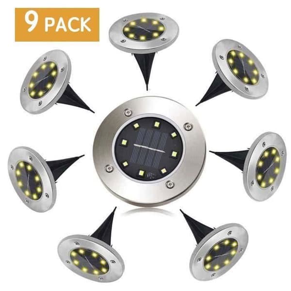 ZISONIX Utomhus Solcellslampa - 9 LED - Varmvit - IP65 Vattentät