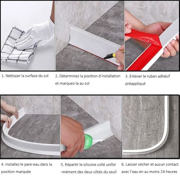 Duschbarriär - 100cm - Vikbar - Silikon - Mögelresistent