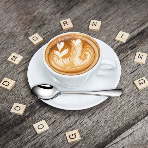 Kaffeskedar - 10 stycken - Rostfritt stål - 14,5 cm - Tål maskindisk