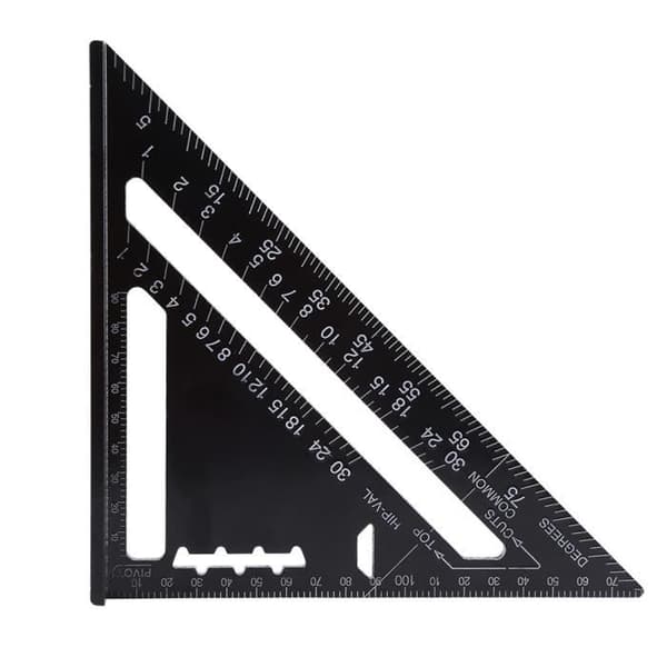 Snickarvinkel - LON - Aluminiumlegering - Svart - Metriskt system