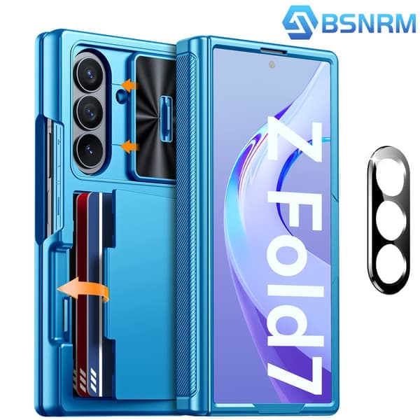 Samsung Galaxy Z Fold 7 Deksel, Dobbel Linsebeskyttelse med Skyvbar Multifunksjonell Klips, Slank Design