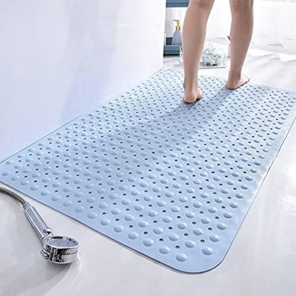 ITOOBE Halkfri duschmatta i silikon 80×80 cm - Grå, sugkoppar & antibakteriell dränering