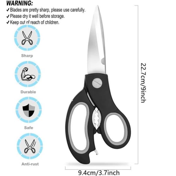 Köksax - Professionell - Rostfritt Stål - Multifunktionell - Ergonomisk - 22.7cm
