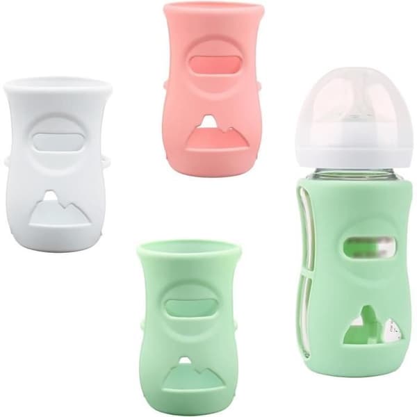 Avent set med 3 silikonöverdrag för Natural glasflaskor, splitterskydd, kompatibla med Natural-flaskor