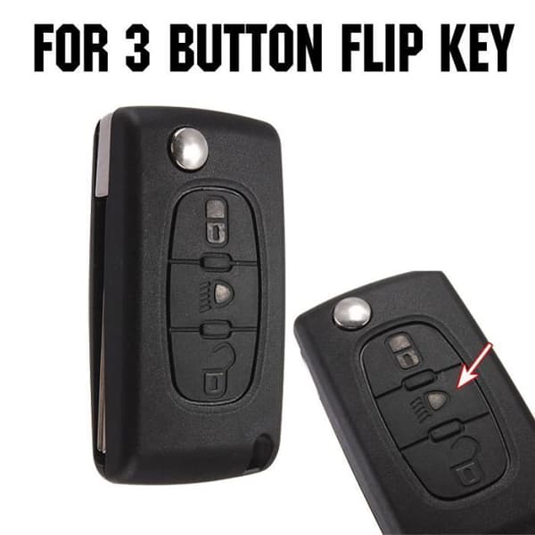 3-knapps silikonbilnyckelfodral för Citroën C2 C3 C4 Picasso Xsara C5 C6 C8 fjärrfällbart fodral