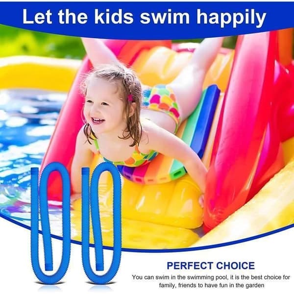 Poolslang - 32 mm - Längd: 150 cm - Blå - 2 slangar - För filtreringspumpar och saltvattensystem