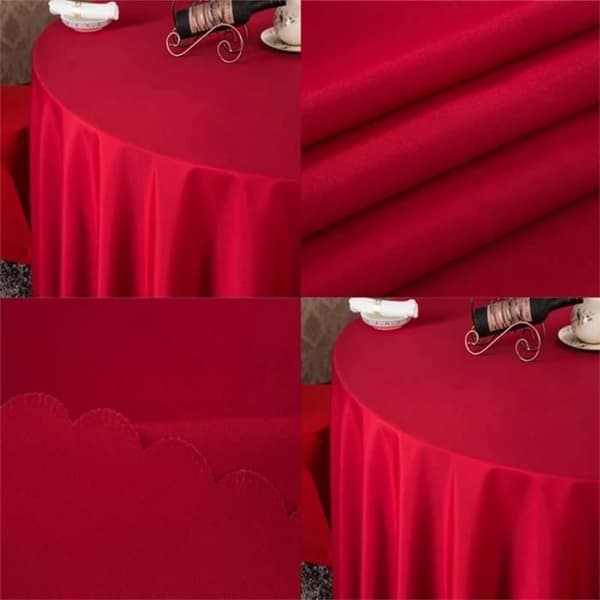 Rund Duk - 160cm - Röd - Maskintvättbar - Slitstark Polyester