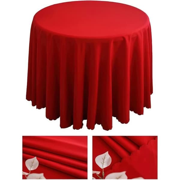 Rund Duk - 160cm - Röd - Maskintvättbar - Slitstark Polyester