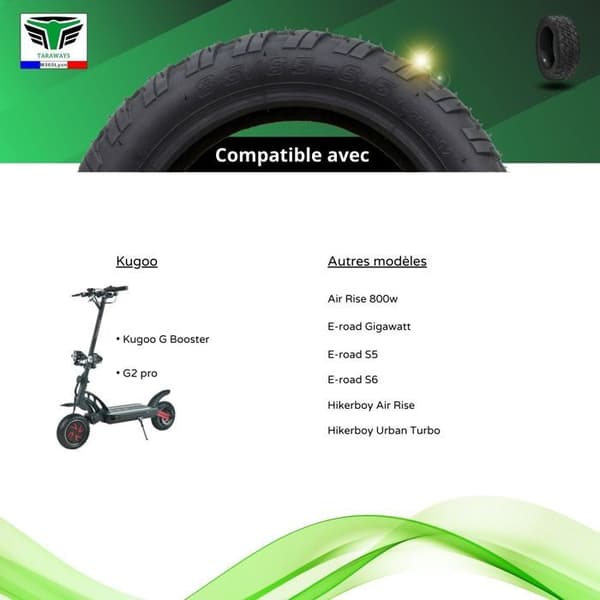 Slanglöst däck 85-65-6.5 för Kugoo G-Booster G2 Pro elscooter