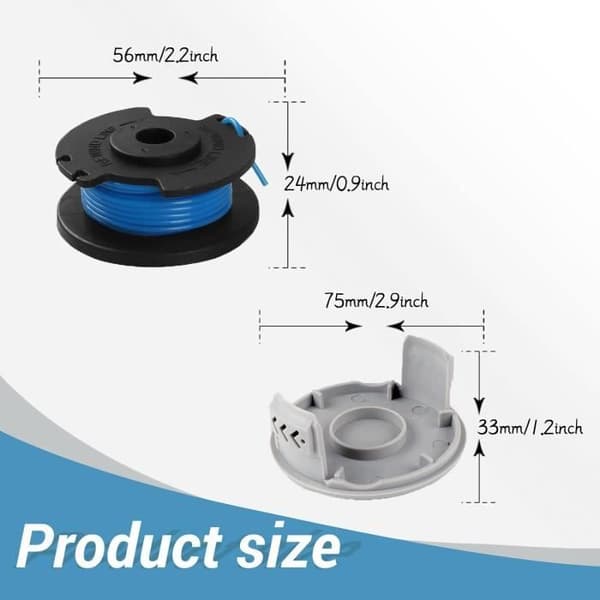 Ersättningsspolar - CHICHENG - 10-pack - Kompatibel med Ryobi - 3,3 meter - 1,65 mm