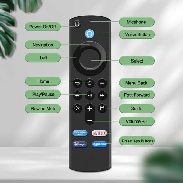 Ersättningsröstfjärrkontroll (3:e generationen), L5B83G fjärrkontroll kompatibel med Amazon Fire TV Stick, Fire TV (3:e generationen)