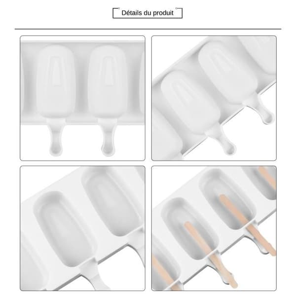 Glassform - Magnum-isglassar - Högkvalitativ silikon - 4 hålrum - 20 gratis pinnar