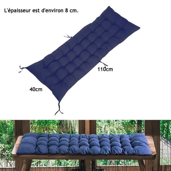 Paksu suuri keinutuolin pehmuste puutarhaan ja terassille, lepotuolin pehmuste, 110 x 40 cm, harmaa