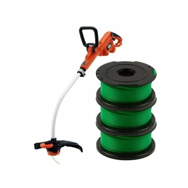 Förpackning med 6 gröna trimmerlinspolar för Black & Decker GL7033 GL8033 GL9035 A6482