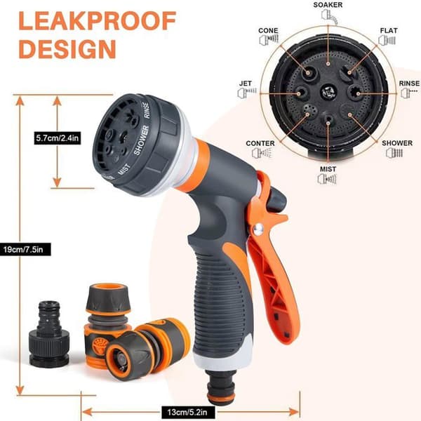 Vattenpistol - Universalmodell - 8 Funktioner - Halkfri Plast - Eco-Flow