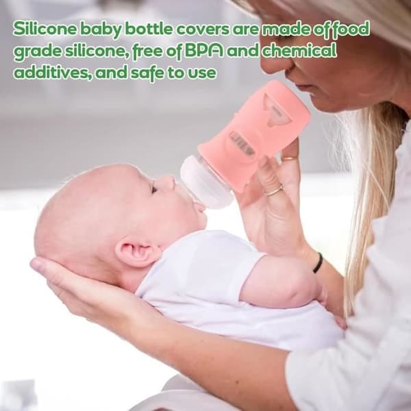 Avent set med 3 silikonöverdrag för Natural glasflaskor, splitterskydd, kompatibla med Natural-flaskor
