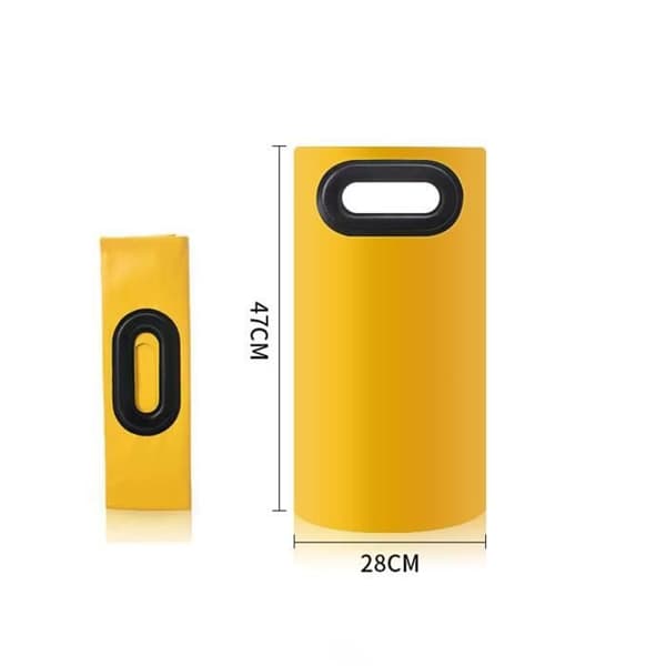 Hopfällbart fotbadkar - Gul - 21L - PVC - Bärbart