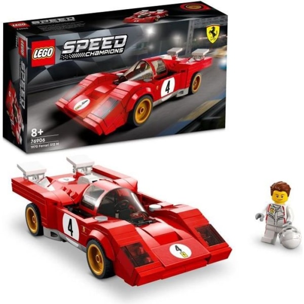 LEGO® 76906 Speed Champions 1970 Ferrari 512 M racerbilsmodell, byggleksak för barn