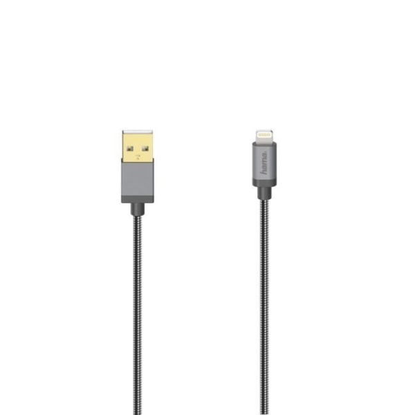 USB-kabel för iPhone/iPad med. ansluta. Lightning, USB 2.0, metall, 0,75m
