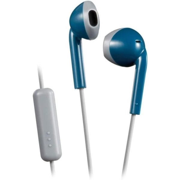 JVC HA-F19M-AH-E blågrå In-ear hörlurar, mikrofon och fjärrkontroll, Anti-svett