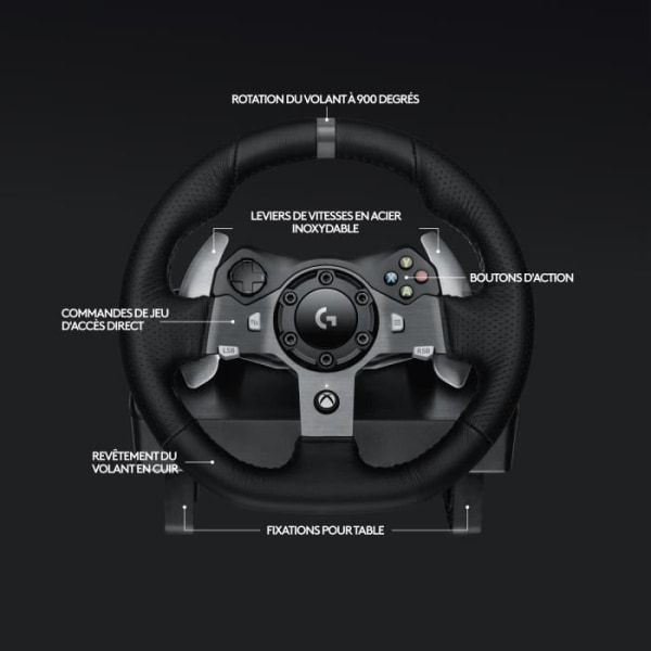 G920 racerhjul og pedaler - Logitech G - Kompatibel med Xbox-serien X/S, One og PC