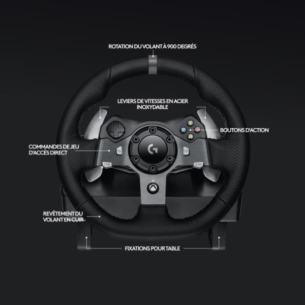 G920 racinghjul och pedaler - Logitech G - Kompatibel med Xbox-serien X/S, One och PC